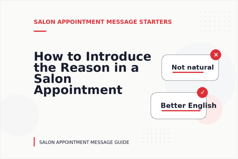How to Introduce the Reason in a Salon Appointment Message