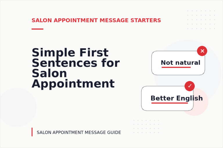 Simple First Sentences for Salon Appointment Messages