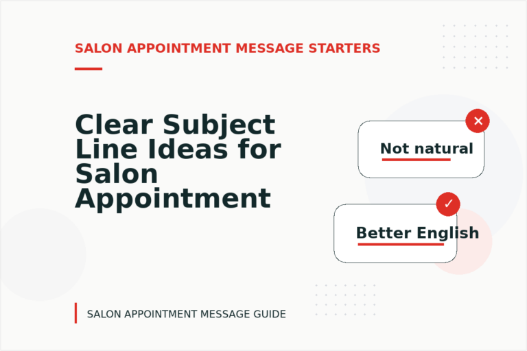 Clear Subject Line Ideas for Salon Appointment Messages Clear Subject Line Ideas for Salon Appointment Messages
