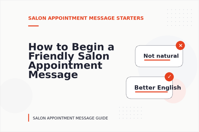 How to Begin a Friendly Salon Appointment Message