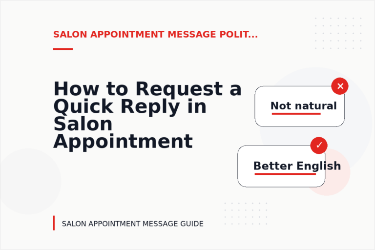 How to Request a Quick Reply in Salon Appointment Message English