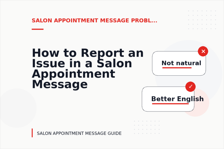 How to Report an Issue in a Salon Appointment Message